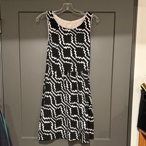 Anthropologie Black and White Geometric Mini Dress